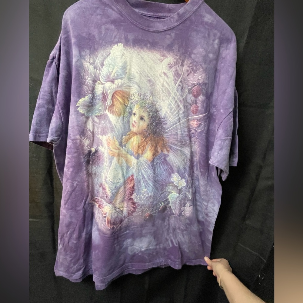 The Mountain Fairy Angel Butterfly Purple Tie Dye Tee T Shirt